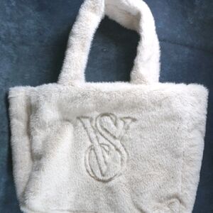 Victoria's Secret White Plush Tote